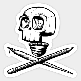 Creative skull idea - Black Sticker